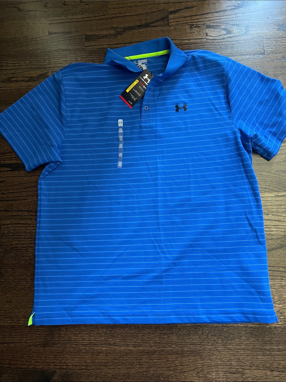 Under Armour Men’s Royal Blue Striped Polo, size 2XL, NWT